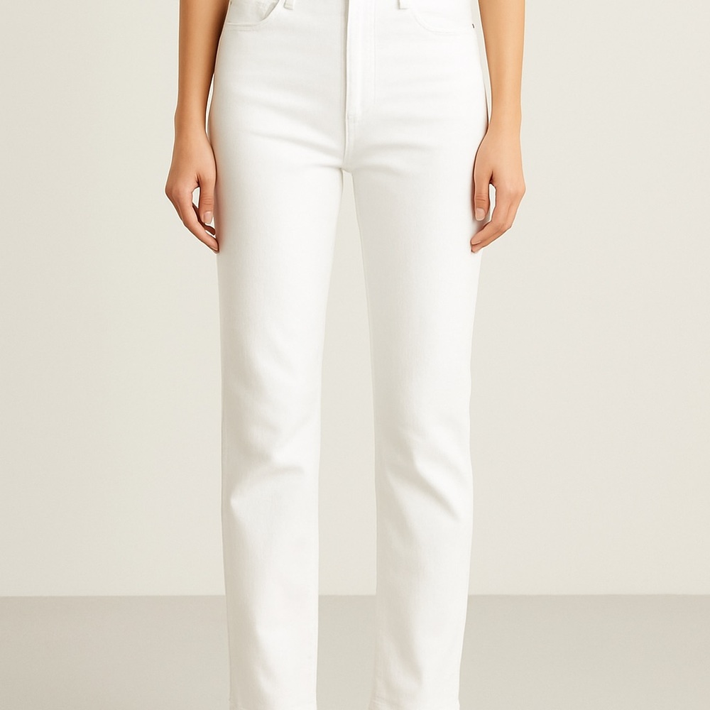 Rag & Bone White Straight Leg Jeans